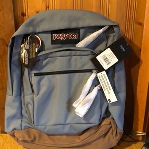Jansport w/ laptop sleeve pewter blue backpack